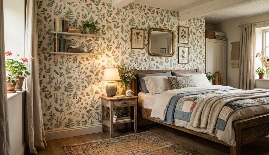 Cottagecore bedroom wallpaper ideas