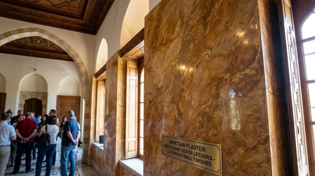 Venetian plaster interior at Beiteddine palace: part of Beiteddine Palace decor lessons for luxurious wall finishes