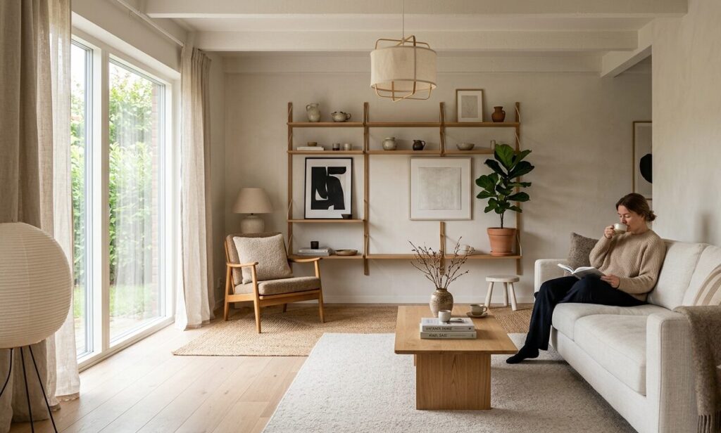 Japandi living room makeovers design inspiration