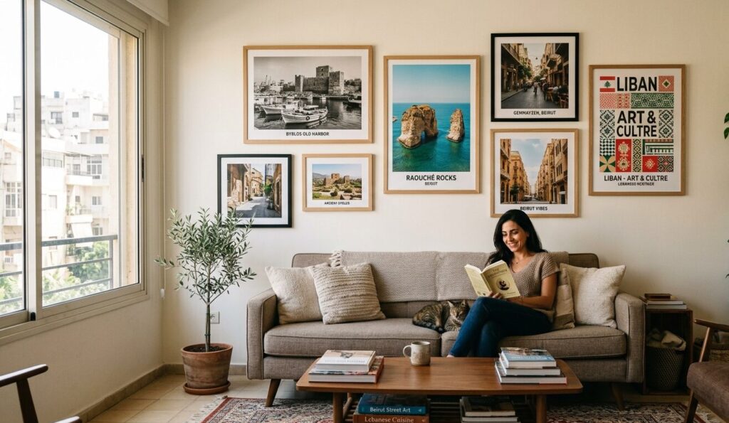 Lebanese Art for Your Walls: Local Photography and Prints Decor Inspiration Lebanese Art for Your Walls: Local photography and prints from Byblos and Beirut displayed in modern living room decor