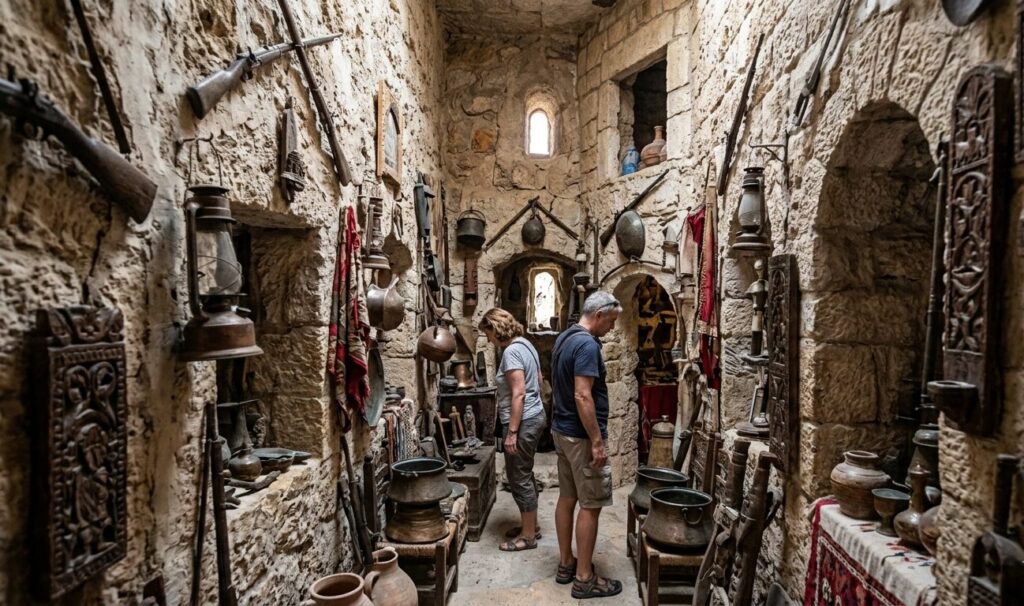Moussa Castle interior – handmade architecture meets tourism & decor heritage decor and tourism at Moussa Castle: handmade architecture interior with antiques and Lebanese decor