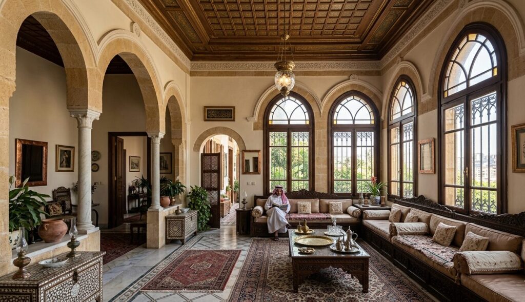Ottoman Influence in Beirut: High ceilings reviving 2026 trends Ottoman Influence in Beirut high ceilings interior with arched windows and traditional Lebanese decor