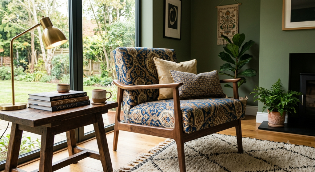 Damascus brocade upholstery ideas design inspiration for modern homes