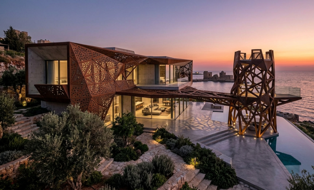 Parametric pavilions Sidon sea castle design inspiration for modern homes