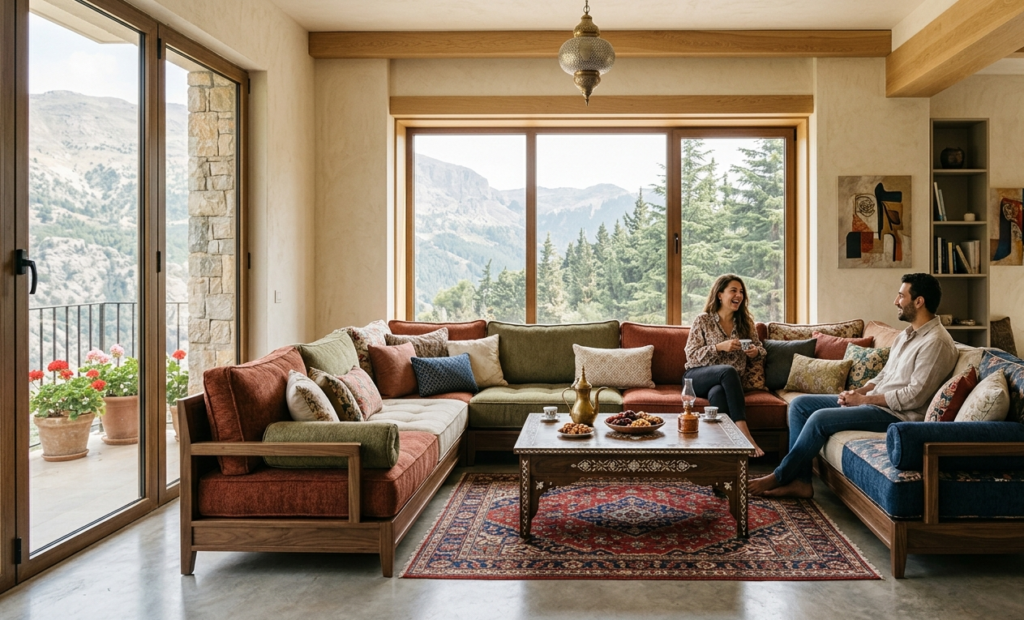 Traditional Lebanese diwan seating arrangements design inspiration for modern homes