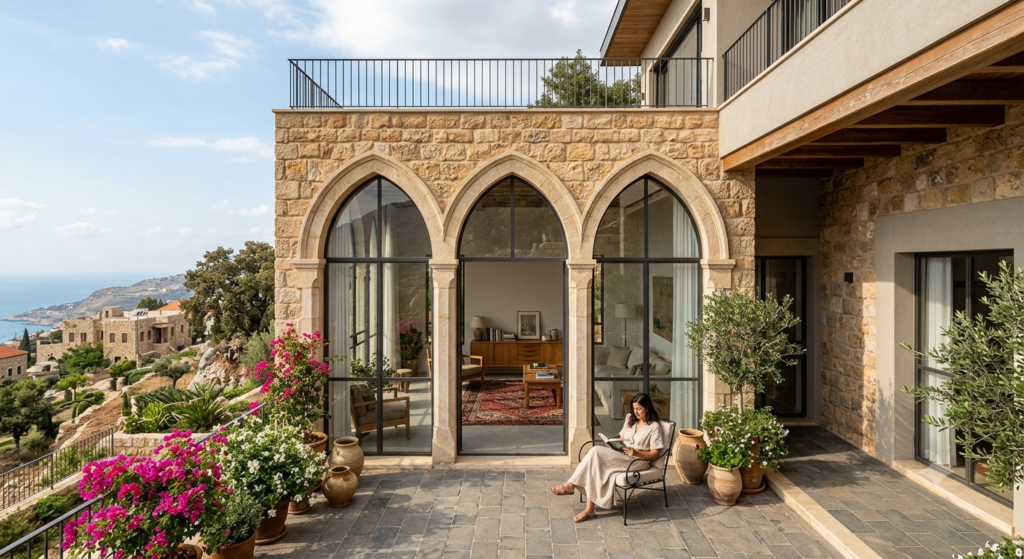 Traditional Lebanese triple arcade windows design inspiration for modern homes