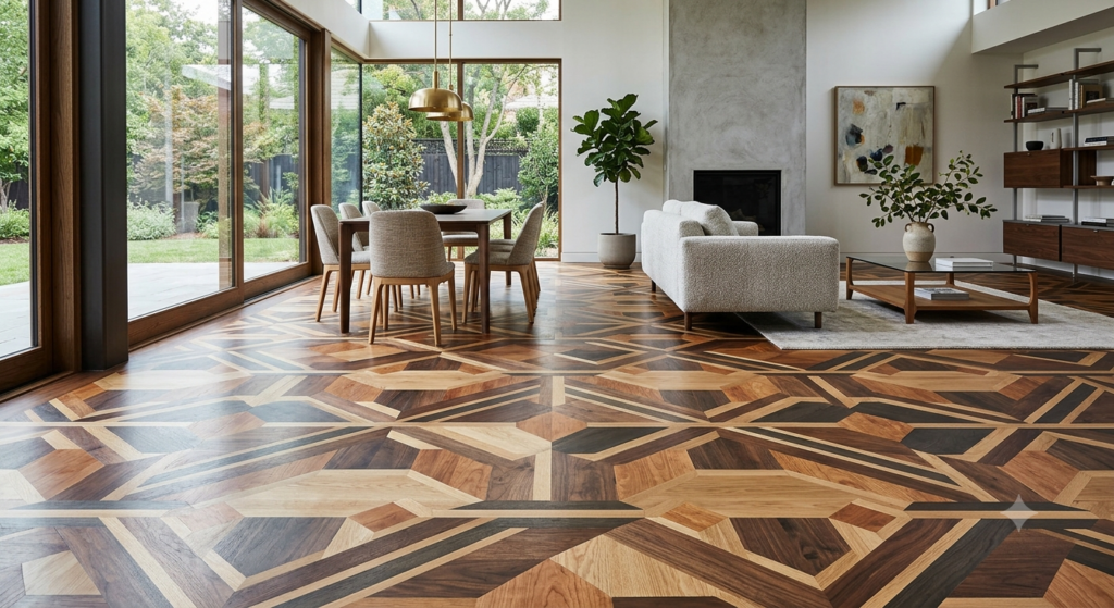 Marquetry wood floors