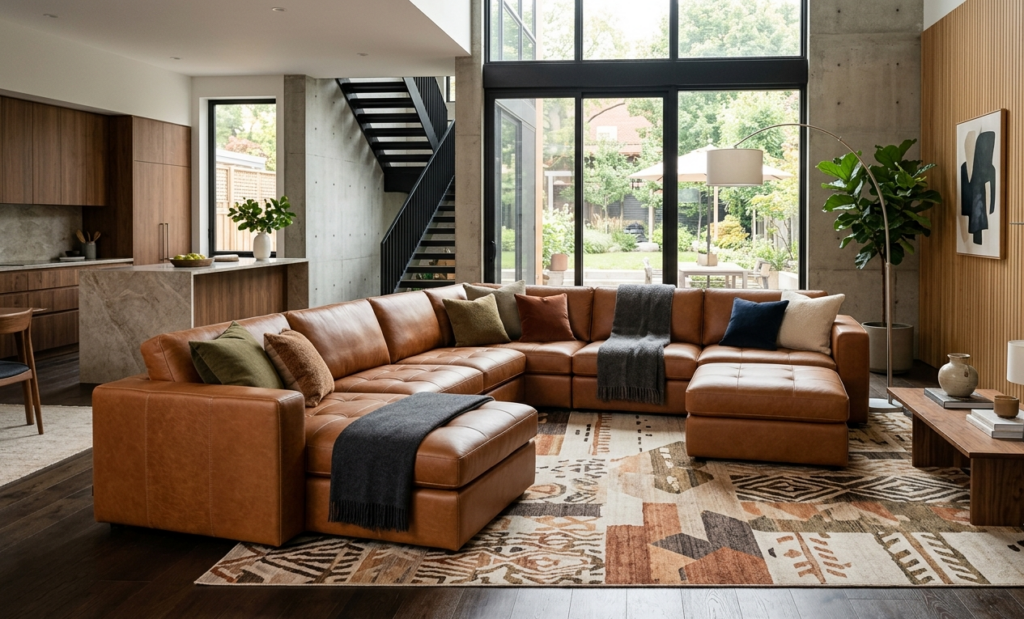 Modular leather sectionals design inspiration for modern homes