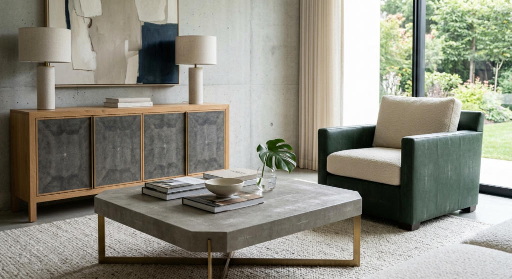 Shagreen leather furniture design inspiration for modern homes