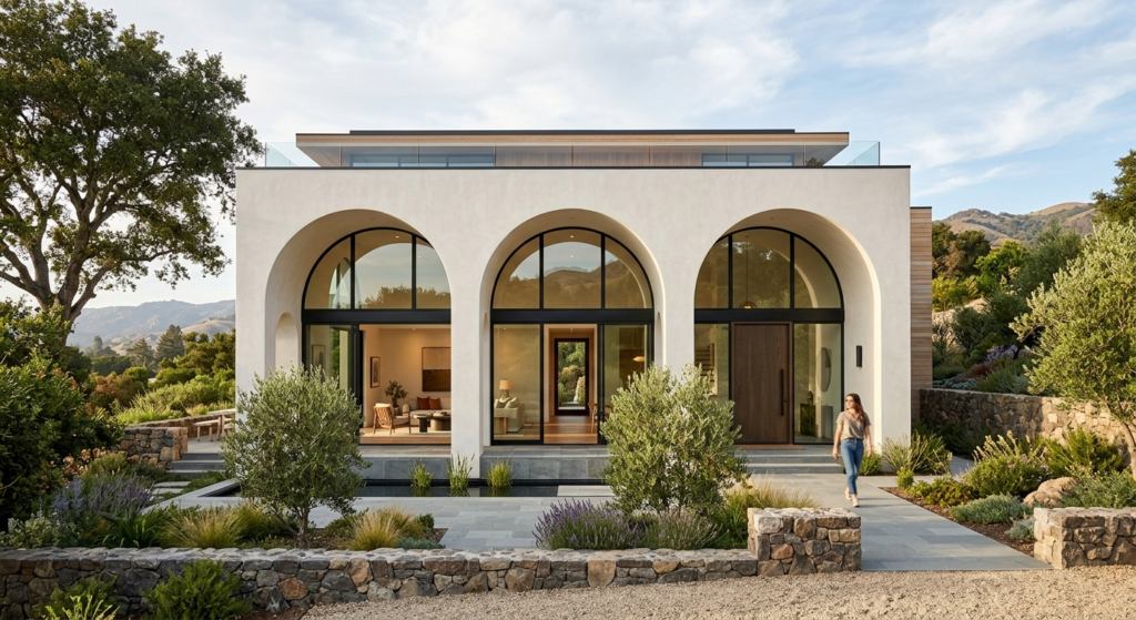 Triple arched facades design inspiration for modern homes