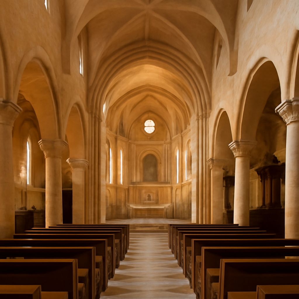 Stunning historic Lebanese churches with ancient stone arches and bell towers against a clear blue sky.