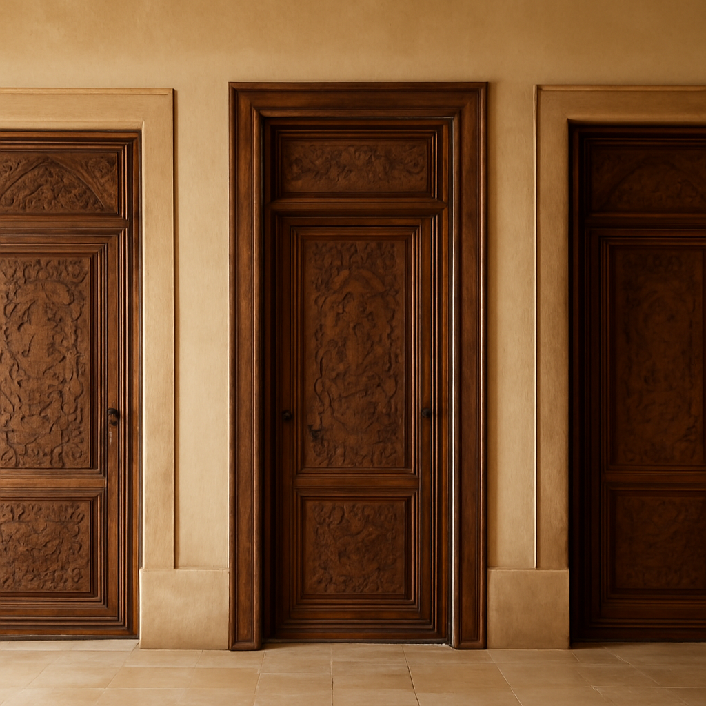 Intricate carvings on a pair of weathered lebanese antique doors showcase historic craftsmanship worth preserving.